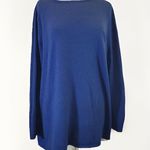 Soft Surroundings  Women's Reserva Sweater‎ Blue pleated Back Wool Blend Size XL Photo 1