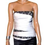 Bebe White Black Lace Strapless Top S NWT $79 Photo 0