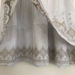 White House | Black Market WHBM Embroidered Tiered Skirt White Gold M Cotton Silk S Photo 7