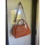Charming Charlie NWT Faux Leather Orange Satchel Handbag Photo 9