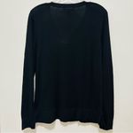 Katherine Barclay ‎ Extra Fine Marino Wool Sweater, Black Medium NWT Photo 5