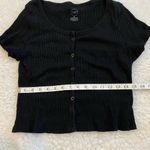 Urban rebel ribbed black crop top XL short sleeve Photo 3