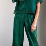 Nasty Gal Silk Satin Pajama Set Emerald Green Photo 2