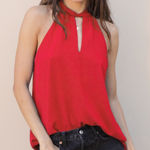 Tyche  Red Halter Blouse Photo 0
