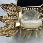 BCBGMAXAZRIA Faux Pearl Bow Black Stretch Belt S/M Cinch Waist Designer Photo 5