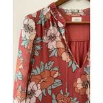 Wilfred  Aritzia Molly Babydoll Midi Dress M Long Sleeve Floral Flowy Peachy Pink Photo 2