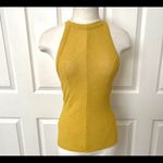 Mango  yellow Dalia halter neck ribbed tank top Photo 8
