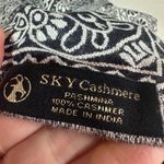 SKY Cashmere Pashmina Scarf Black White Paisley Embellished Sparkle Formal Photo 8