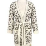 Comfyluxe Leopard Print Luxury Soft Robe Cream Ivory Gray One Size NWT Photo 0
