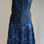 Saks 5th Avenue Saks Faith Avenue Black And Blue Floral Print Midi Fit And Flare Skirt SZ 8 Photo 9