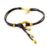 Vintage Funky Woven Belt Black Gold Chunky Hardware 90s Clara Studio Rare Piece Photo 0