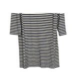 J.Crew NWT  Striped 3/4 Sleeve Shirt Dress Round Neck M Navy Blue White #3564 Photo 2