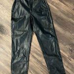 EXPRESS  faux leather ankle super high rise paper bag pants Photo 0