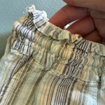 Women's Striped Linen Cotton‎ Shorts Multicolor Size XL Tan Photo 3