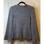 Jessica Simpson Women XS Gray Ribbed Cutout Mock Neck Long Bell Sleeve Sweater # Photo 2