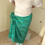 Gap  EUC Women's Green Yellow Floral Pool Wrap Sarong Skirt One Size Photo 0