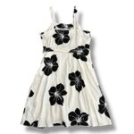 Who What Wear  XXL Hawaiian Hibiscus‎ Dress A-Line Linen Blend NWT Black White Photo 4