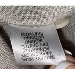 Flax  Organic Minimalist Quiet Luxury Natural Linen Shimmer Long Sleeve Blouse Lg Photo 6