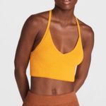 Rag and Bone Soleil Ribbed Bra Crop Halter Top Bright Marigold Orange-Yellow sz L Photo 5