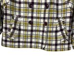 Pendleton  Plaid‎ Peacoat Women's Wool Blend Jacket Lined Yellow Burgundy Check Photo 13
