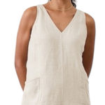 Athleta  Retreat Linen Romper Women's Size XS Undyed‎ Beige Sleeveless Pockets Photo 0