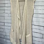 Eddie Bauer  Cream Knit Cardigan Vest Women’s S Open-Front Sleeveless Minimalist Photo 7