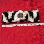 NWT blk&wht hand crochetedâearâwarmerâheadbandâw/wht&greyâflowerâwarmâstylish Black Photo 4