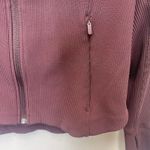 Athleta  L Wine Burgundy Ribbed Long Sleeve Stretch Full Zip Salutation Jacket Photo 4
