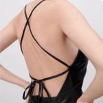 ZARA Black Faux Leather Slip Dress Photo 1