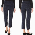 Kate Spade New York Leopard Print Cropped Pants Blue Black Size 6 Stretch Photo 2