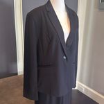 Women’s Black 2 Piece Pant Suit One Button Formal Office Wedding Size L NWT Size L Photo 2