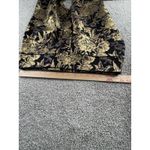Soft Surroundings  Gold Floral Wide Leg Pants L Black Metallic Pull On Photo 4