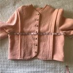 Lands' End VINTAGE blush pink 100% wool blazer jacket heavy western boho SIZE 14 Photo 5