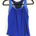 Tyr. Womens Tankini Top Built In Bra Cutouts Removable Cups Racerback Blue S Photo 0