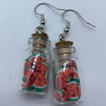 NEW Watermelon slices in mason jar fashion earring Photo 9