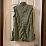 Buffalo David Bitton  Green Button/Cinched Waist Vest S Photo 9
