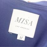 MISA Los Angeles Teget Draped Twist Front Bell Sleeve Mini Dress: Navy Blue Photo 10