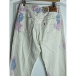 Levi's 501 Jeans Size 28 High Rise White Tie Dye Button Fly Festival Hippie NWT Photo 4