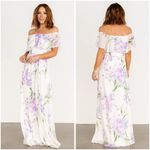 Baltic Born Off Shoulder Ivory Lavender Floral Maxi Dress Daphne Size XL NWOT Photo 1