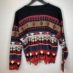 Donna Maurizio Boho Wool Fringe Tassel Sweater Photo 1