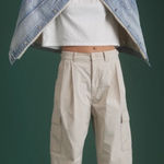 American Eagle NWT  AE77 Premium Pleated Cargo Pants Khaki Women's Size 4 Photo 0