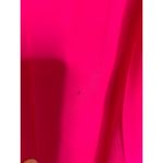 Line and Dot Hot PInk Pleat Swing Dress Peasant Drawstring Neckline Long Sleeves Sz Medium Photo 8