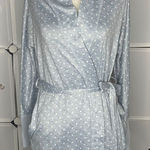 Jaclyn Intimates  Blue With White Polka Dot MIDI Robe Size Small Photo 0