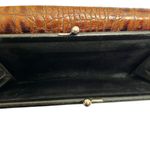 Brahmin Vintage Tuscan Black Leather Pecan Melbourne Checkbook Frame Wallet Photo 8