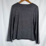 Laura Ashley Gray Metallic Sparkle Shiny Scoop Neck Dressy Blouse Size Small Photo 1