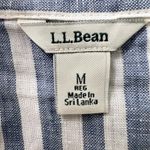 L.L. Bean Linen Striped Top Women's M Blue White Short Sleeve Casual Summer Size M Photo 4
