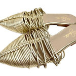 42 Gold Shoes Womens Size 5 Pointed Toe Metallic Leather Mules Photo 0
