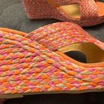 Marc Fisher Pink and Orange Woven Espadrille Wedge Photo 7