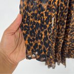 Whistles Classic Leopard Shirred Dress Long Sleeve Mini Mock Fit & Flare Size 6 Brown Size M Photo 5