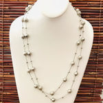 Coldwater Creek  Long 51" Silver Bead Necklace Photo 0
